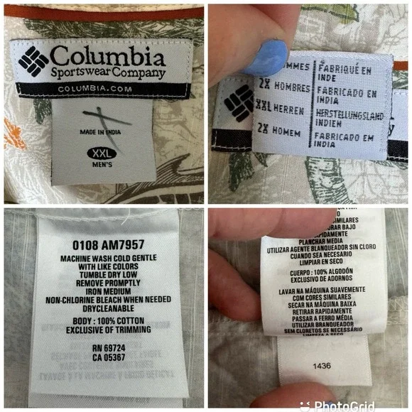 Columbia Swordfish Hawaiian Shirt Mens XXL Fish Button Up Collared Cotton Beach - Picture 2 of 14